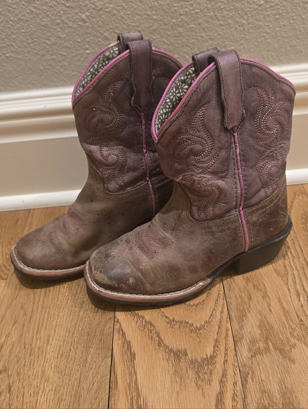 Dan Post Girls Majesty Cowboy Boot Square Toe Sz 11D